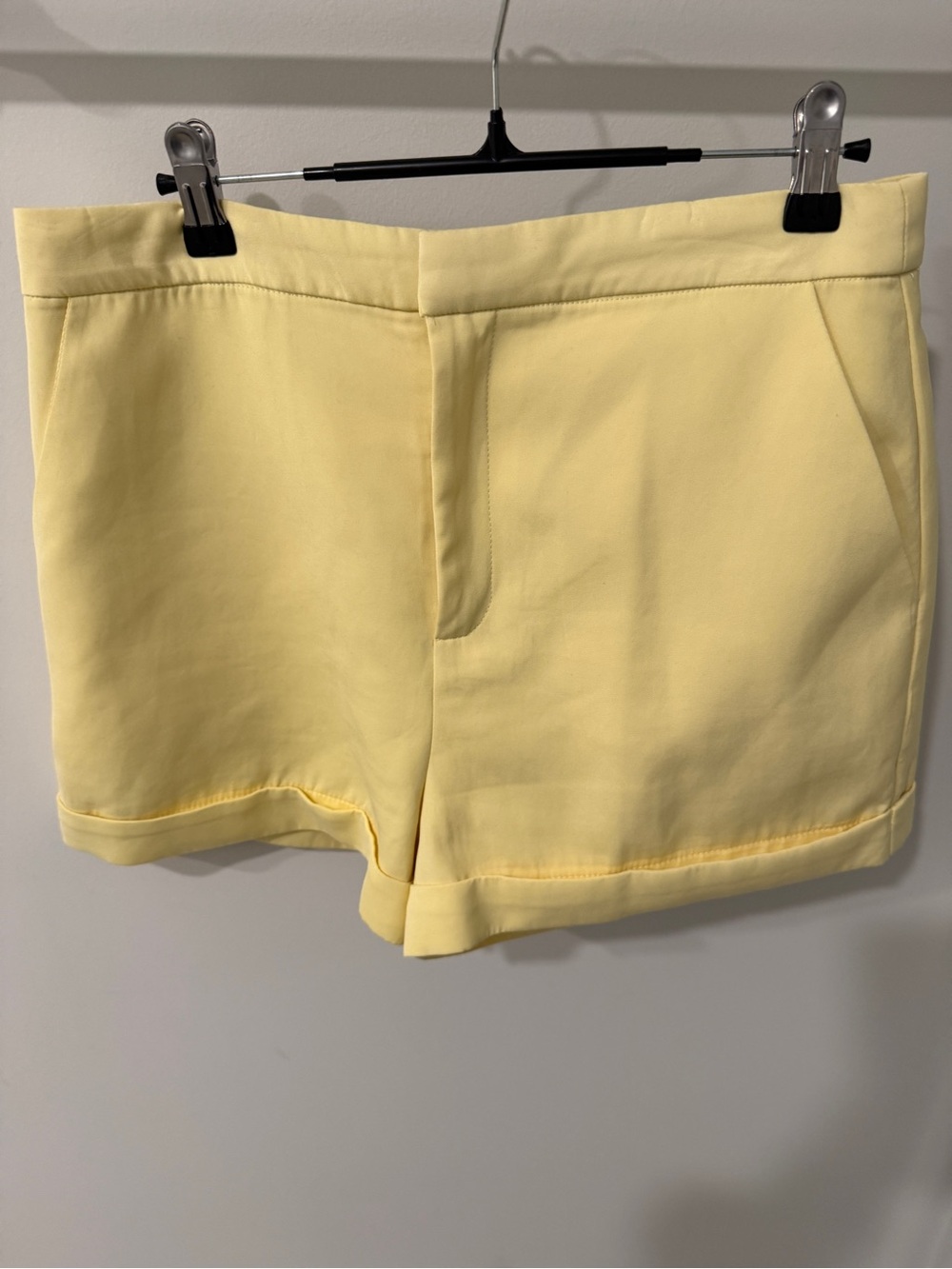 Yellow high-waisted shorts
